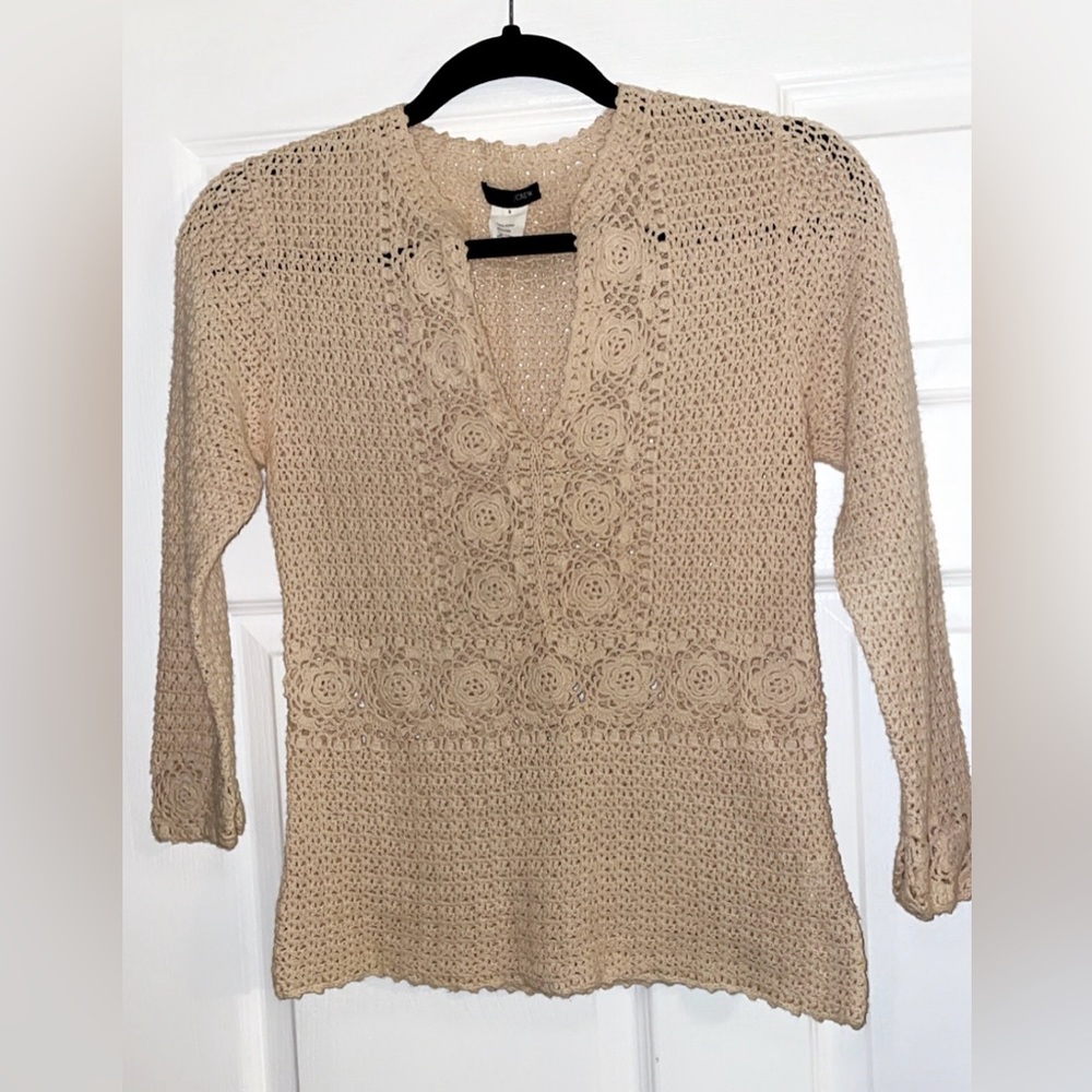 J. Crew Crochet Knit Top S